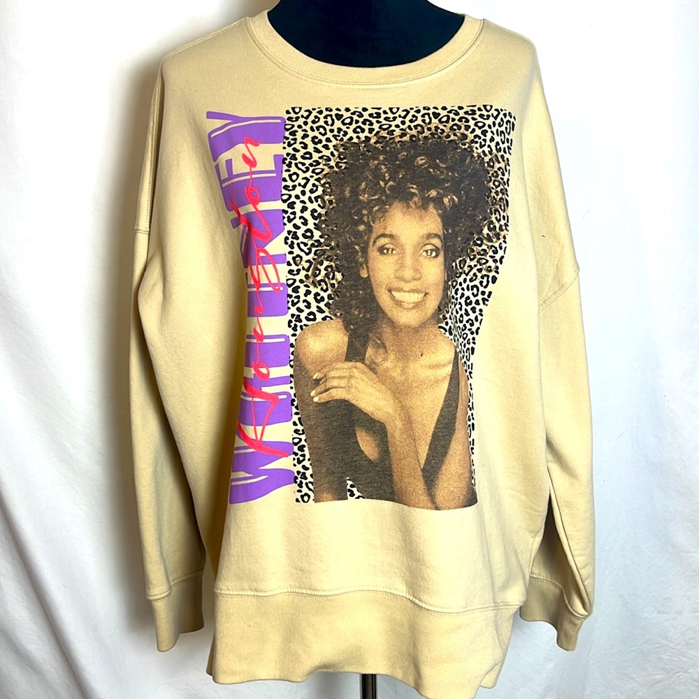 NWT Whitney Houston Screen printed Premium Sweatshirt L oversized**